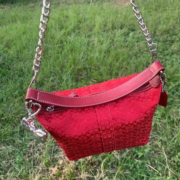 Coach Vintage Red Soho Hobo Bag - Picture 7 of 16